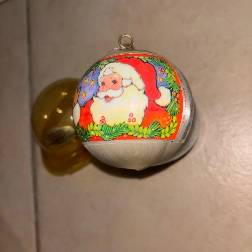 Vintage 1979 Current Inc. Satin Ball Christmas Ornament Santa Clause Teddy Bear - Picture 3 of 8